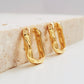 Stylish hammered gold-plated hoop earrings, adding a touch of elegance and shine to your jewelry collection.
