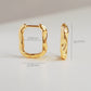 Chic hammered gold-plated hoop earrings, featuring a unique texture that elevates any look with a touch of glam.