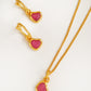 A set of pink heart earrings and necklace, perfect jewellery gift for her