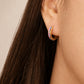 Pink Enamel Rainbow Crystal Huggie Hoops