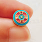 Victorian Tile Stud Earrings • Blue
