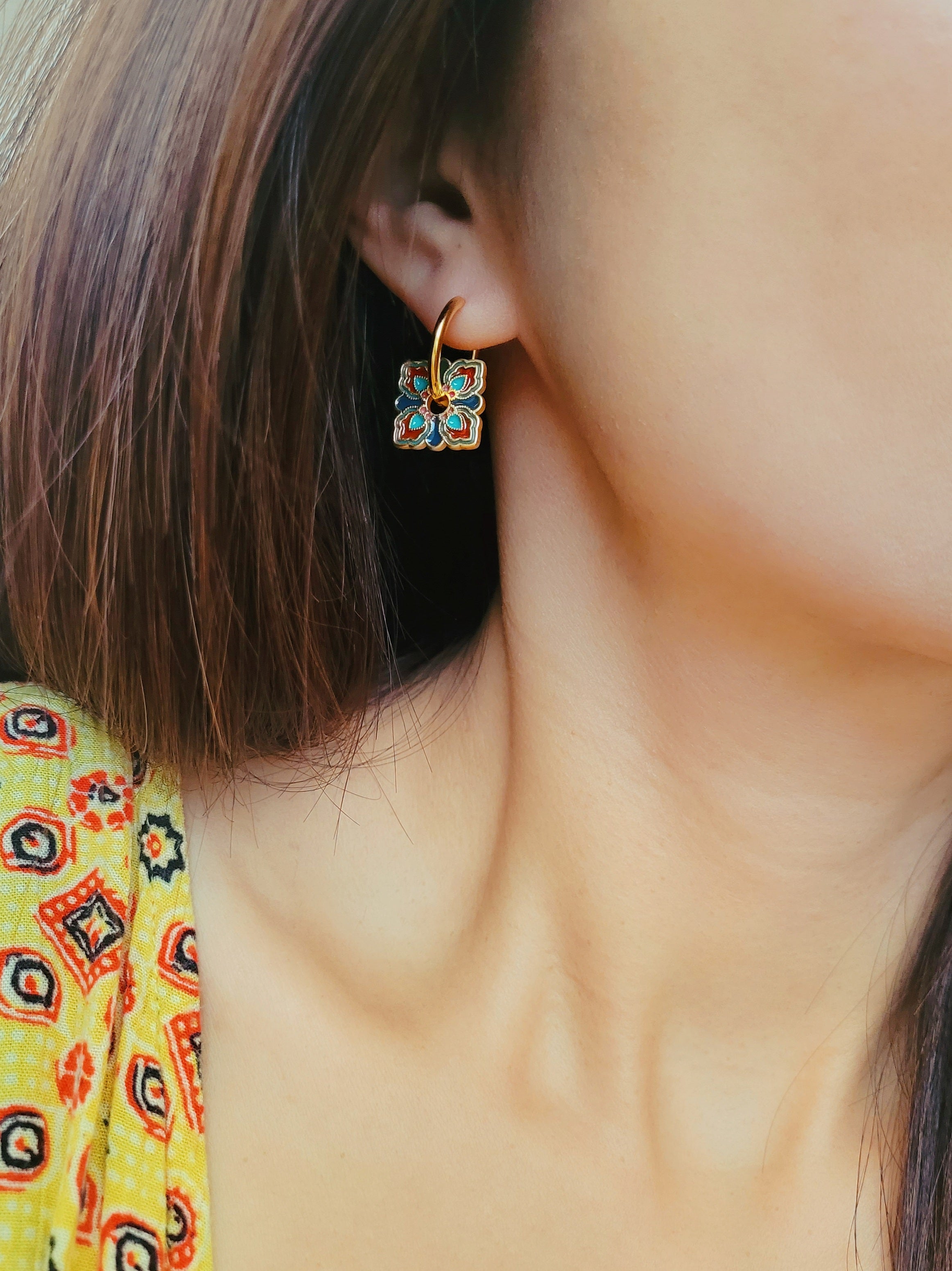 Enamel Discs Earrings