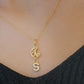 pesonalised initial necklace with Crescent Pendant
