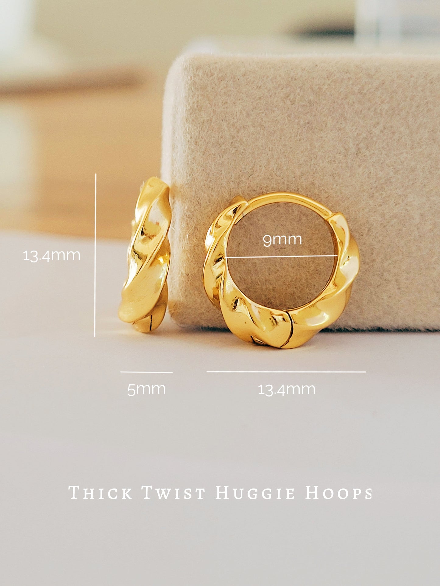 Thick Twist Hoop Earrings