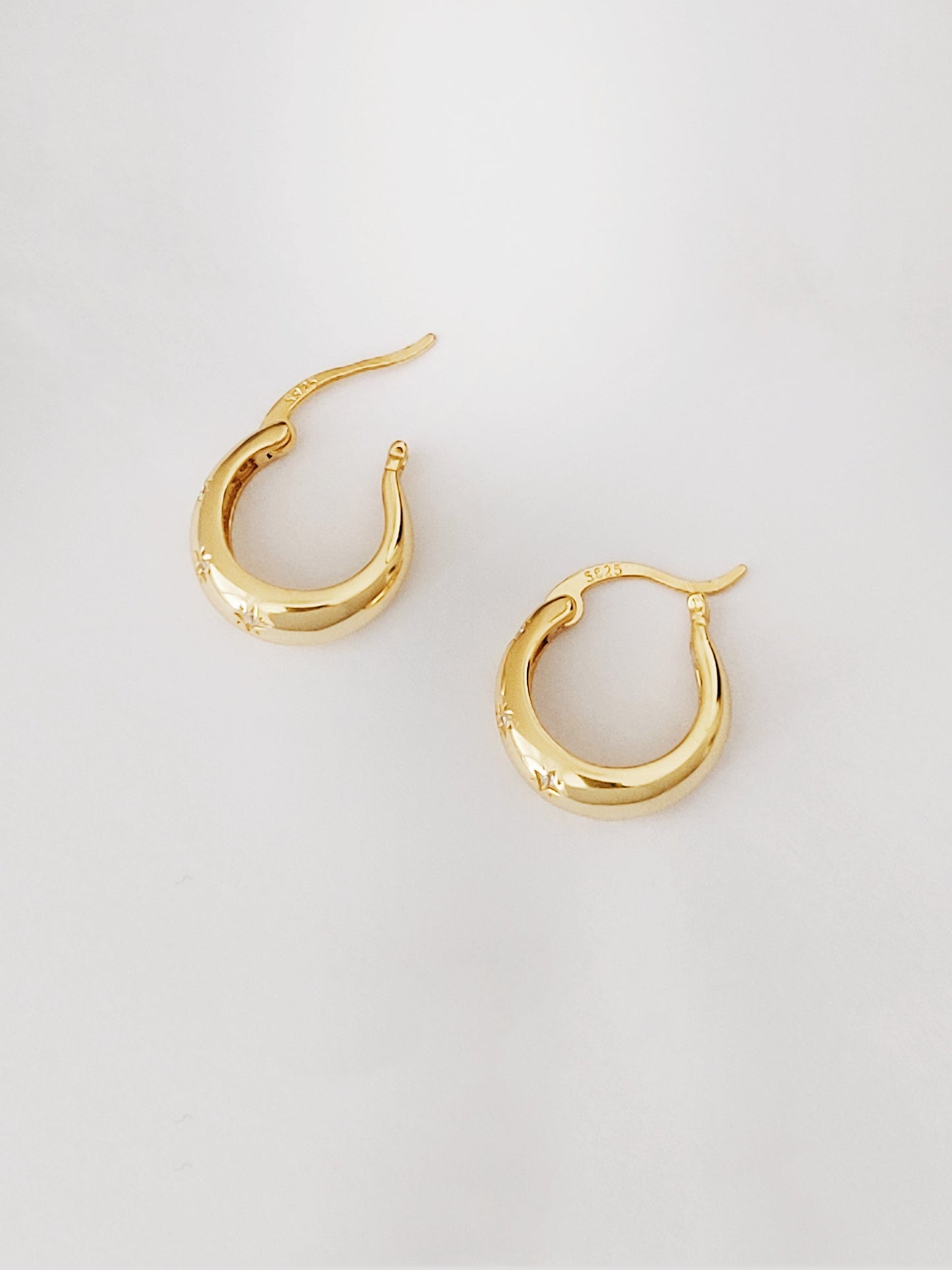 Celestial Star Chunky Hoop Earrings