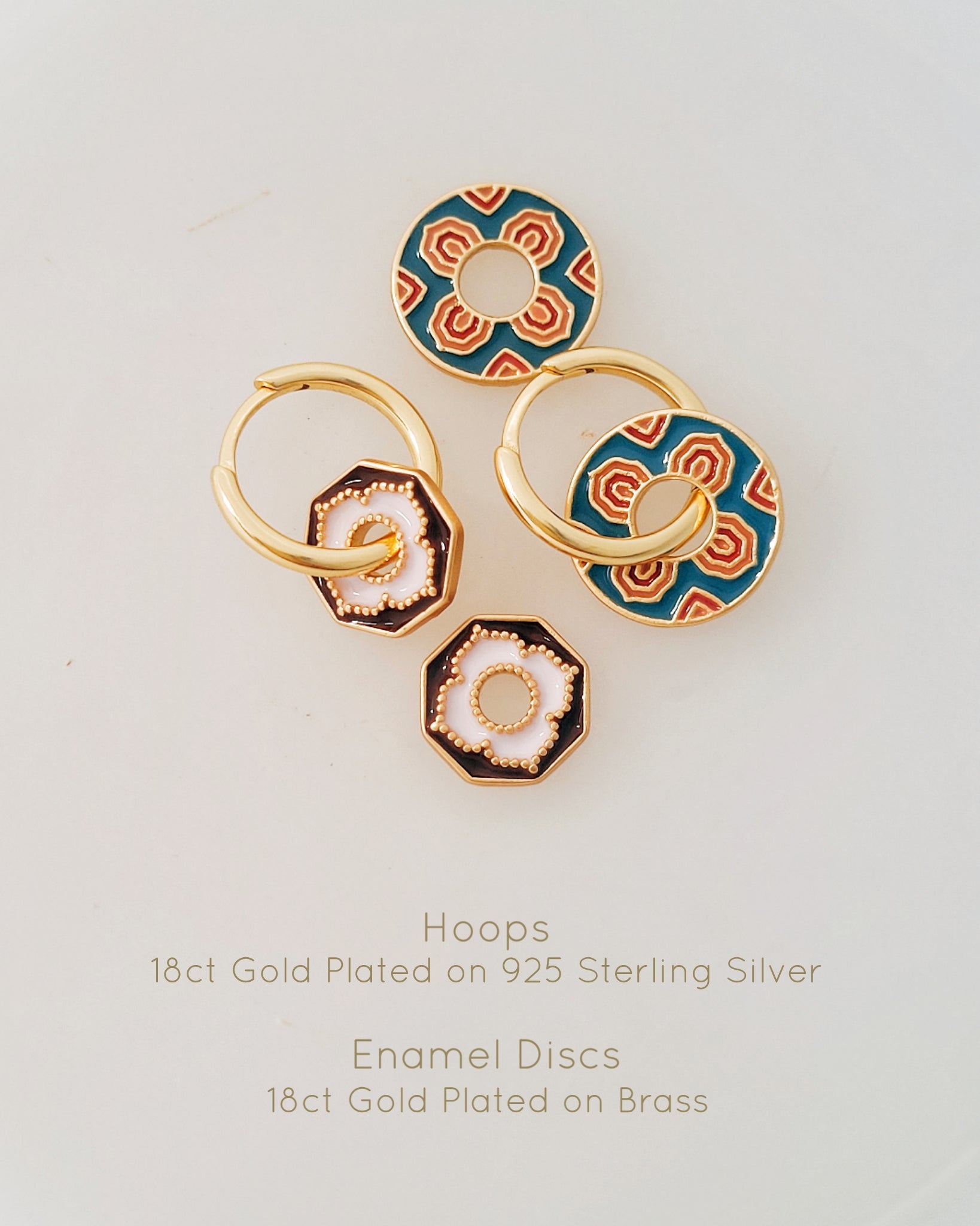 Enamel huggie hoops