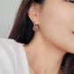 Enamel Tile Pattern Earrings | Retro Blue & Red Pattern