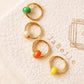 Mini Enamel Bead Huggies • Red