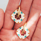 Retro Tile Flower Hoop Earrings