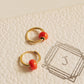 Mini Enamel Bead Huggies • Red