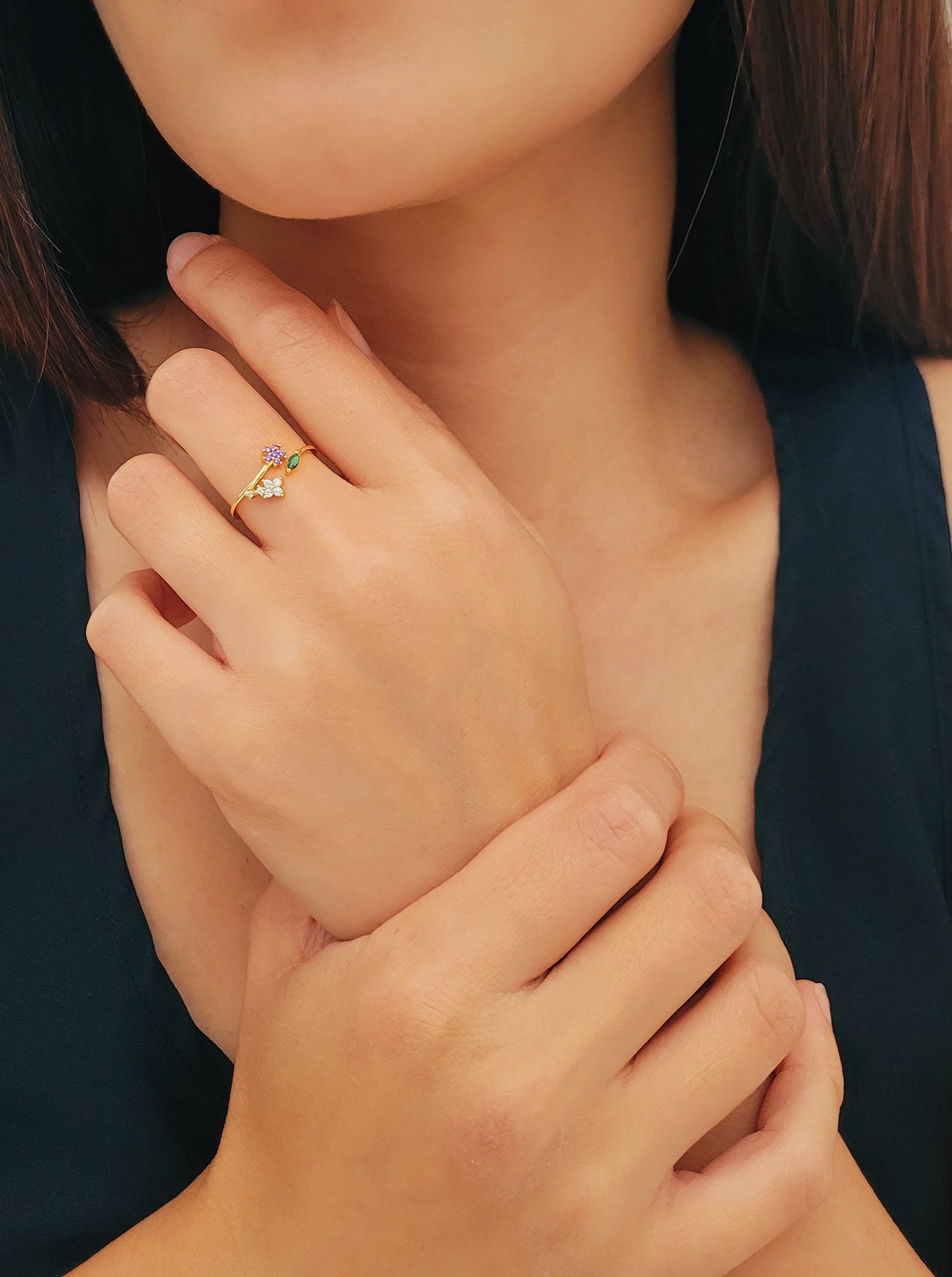 blossom wedding ring with lab grown diamond