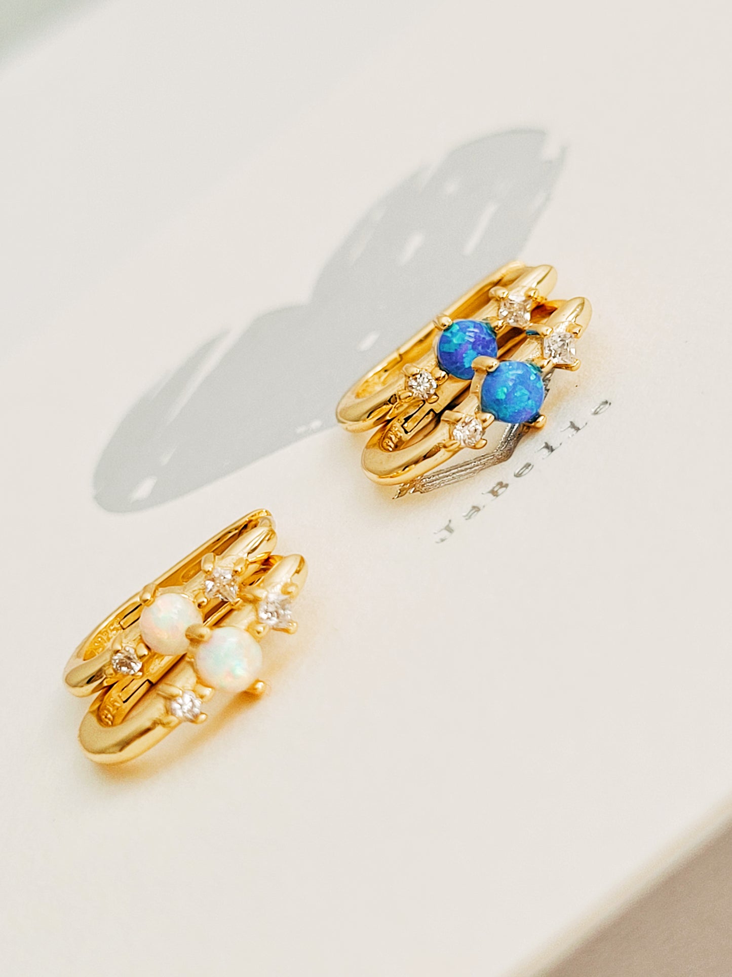 Opal Link Hoop Earrings