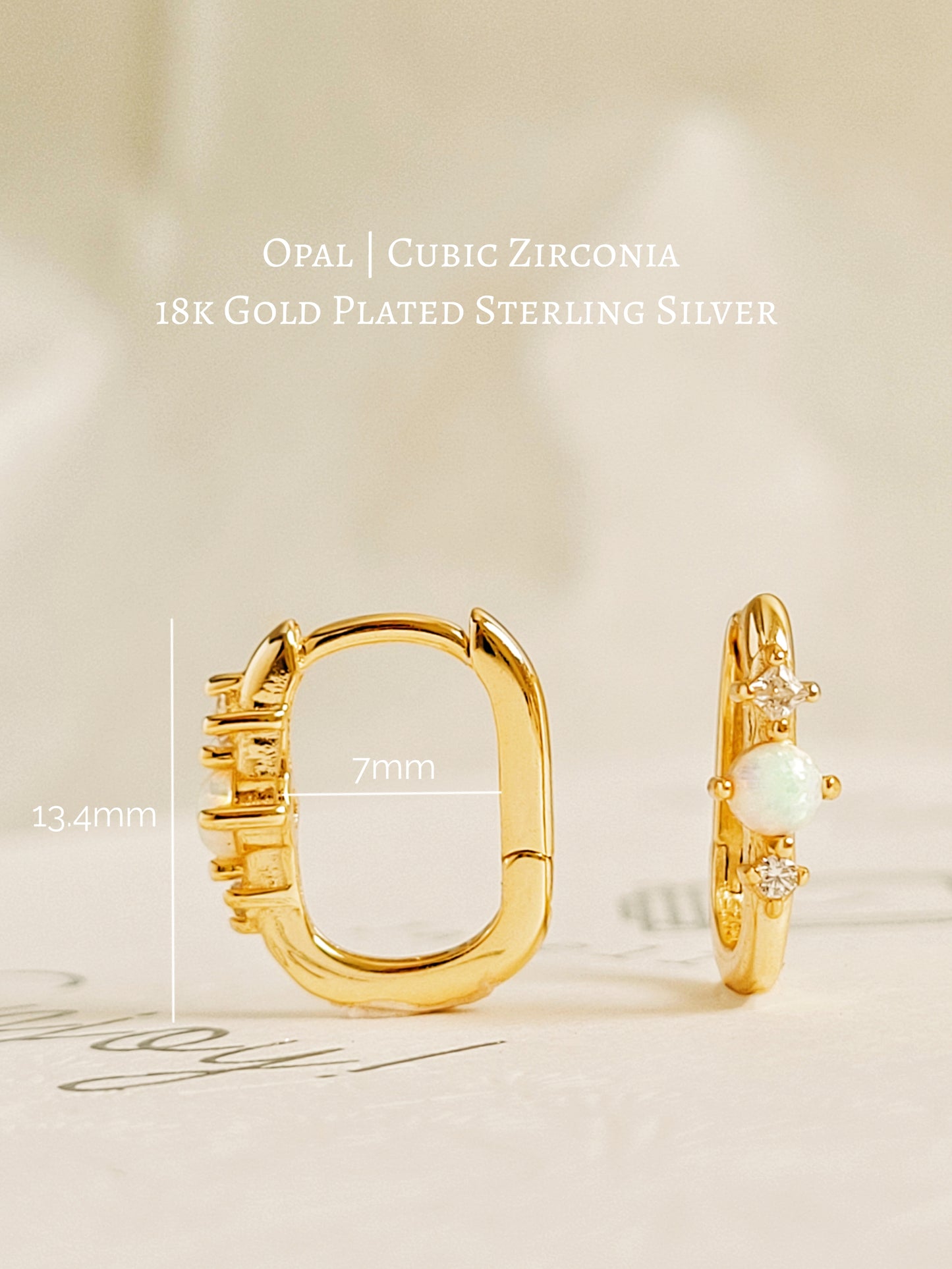 Opal Link Hoop Earrings