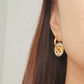 Victorian Enamel Flower Hoop Earrings