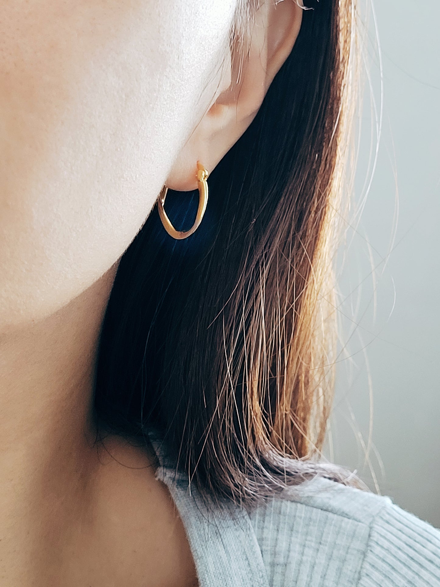 Freeform Gold Hoop Earrings