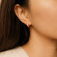 Pink Enamel Rainbow Crystal Huggie Hoops