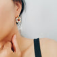 Retro Tile Flower Hoop Earrings