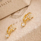 Flower Huggie Earrings - Clear CZ