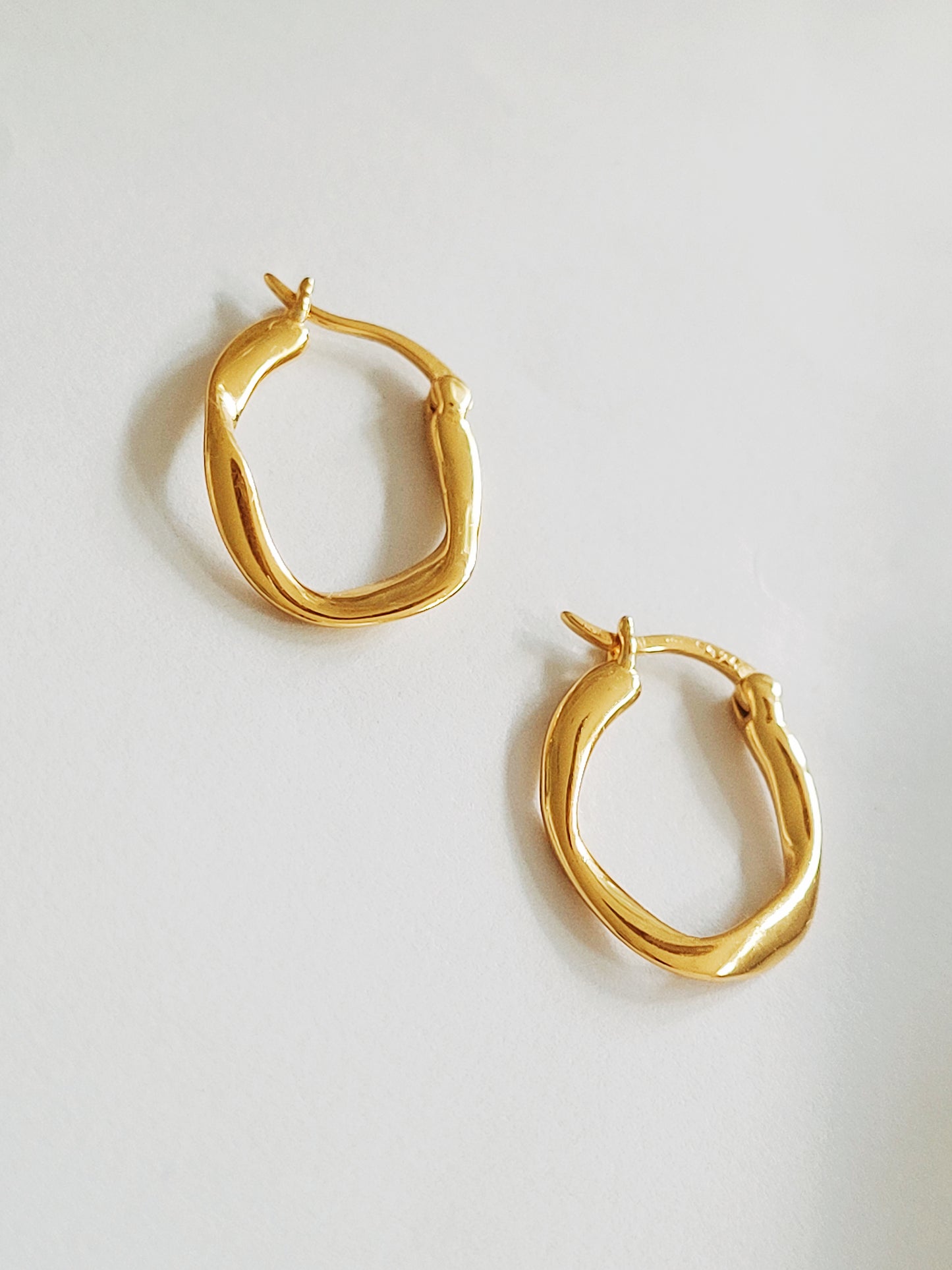 Freeform Gold Hoop Earrings