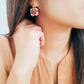 Navy Enamel Hoop Earrings