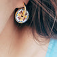 Victorian Enamel Flower Hoop Earrings