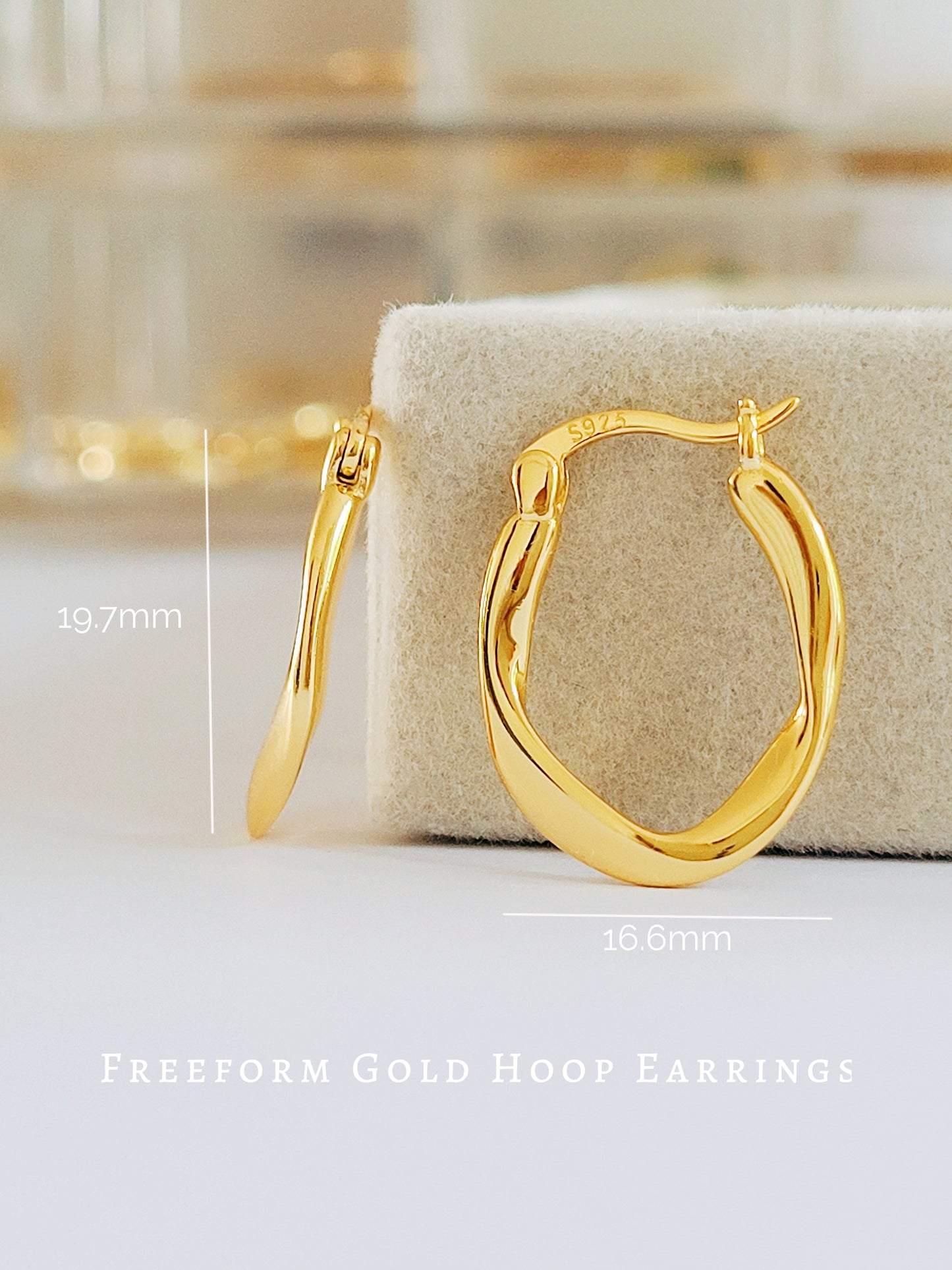 Freeform Gold Hoop Earrings