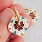 Retro Tile Flower Hoop Earrings