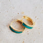 Emerald Green Huggie Hoops