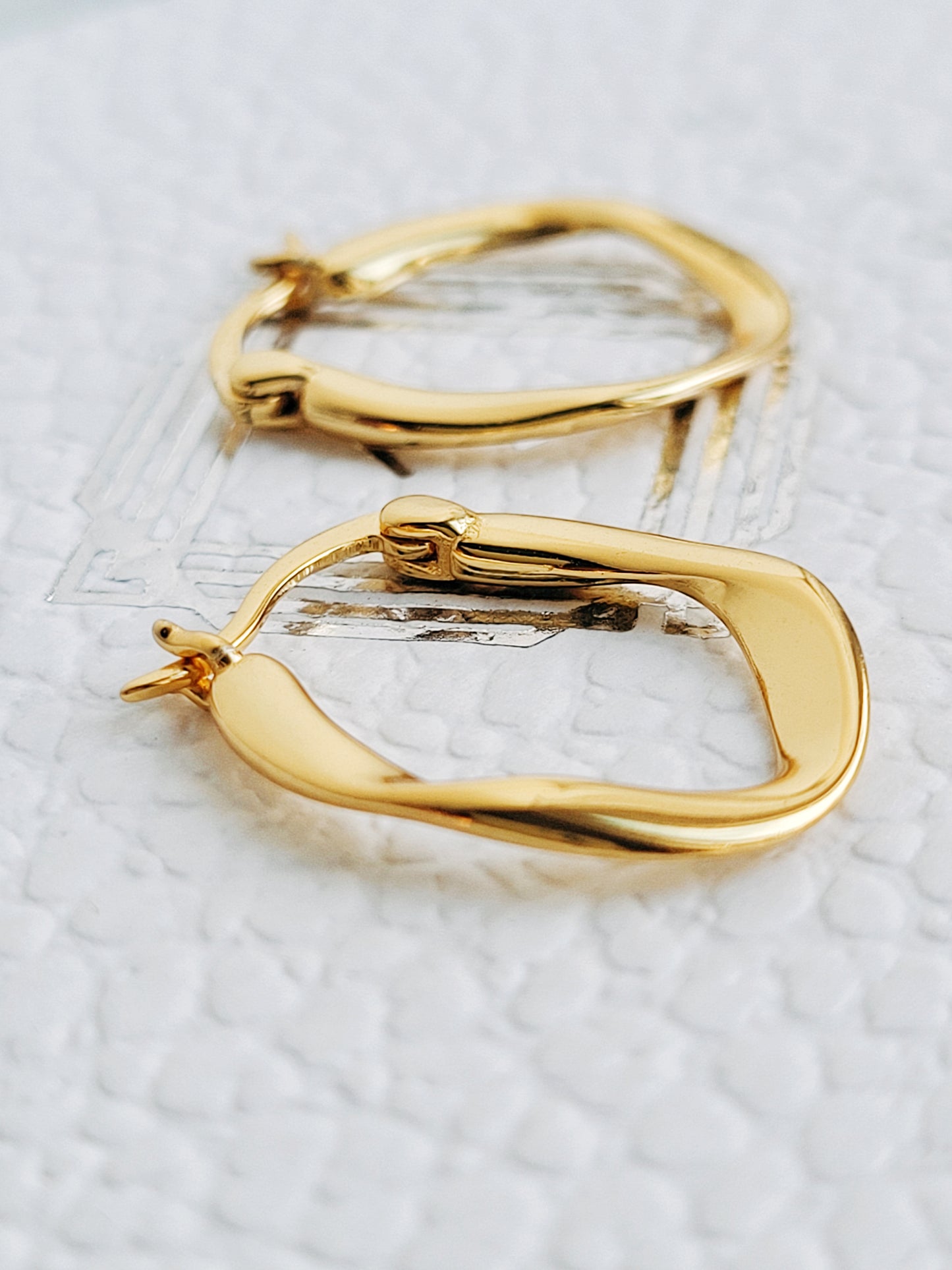 Freeform Gold Hoop Earrings