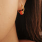 Mini Enamel Bead Huggies • Red