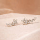Dainty Gold Flower Climber Earrings