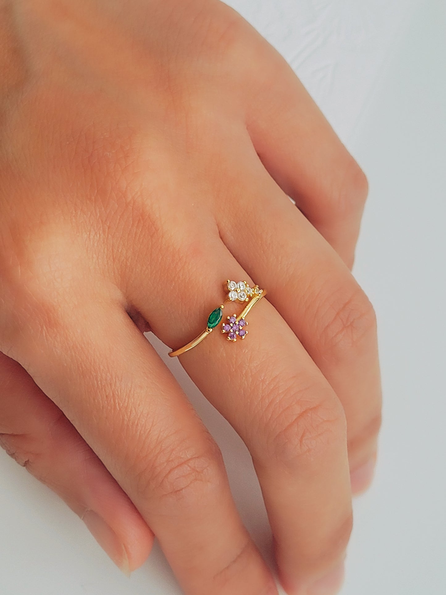 flower anniversary ring