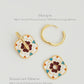 Retro Tile Flower Hoop Earrings
