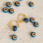 Mini Enamel Bead Huggies • Blue