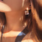 Navy Enamel Hoop Earrings