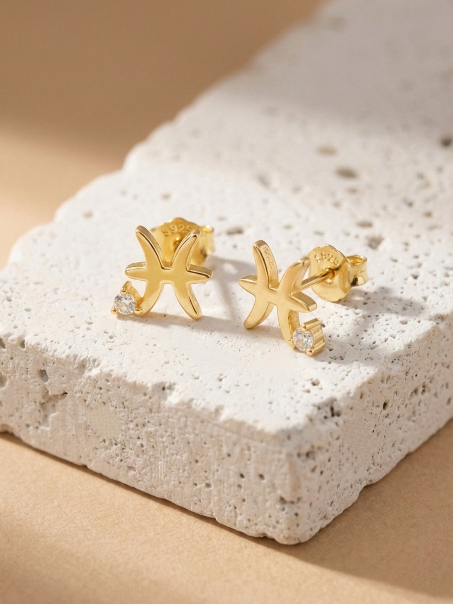 Starry Zodiac Sign Earrings · Pisces