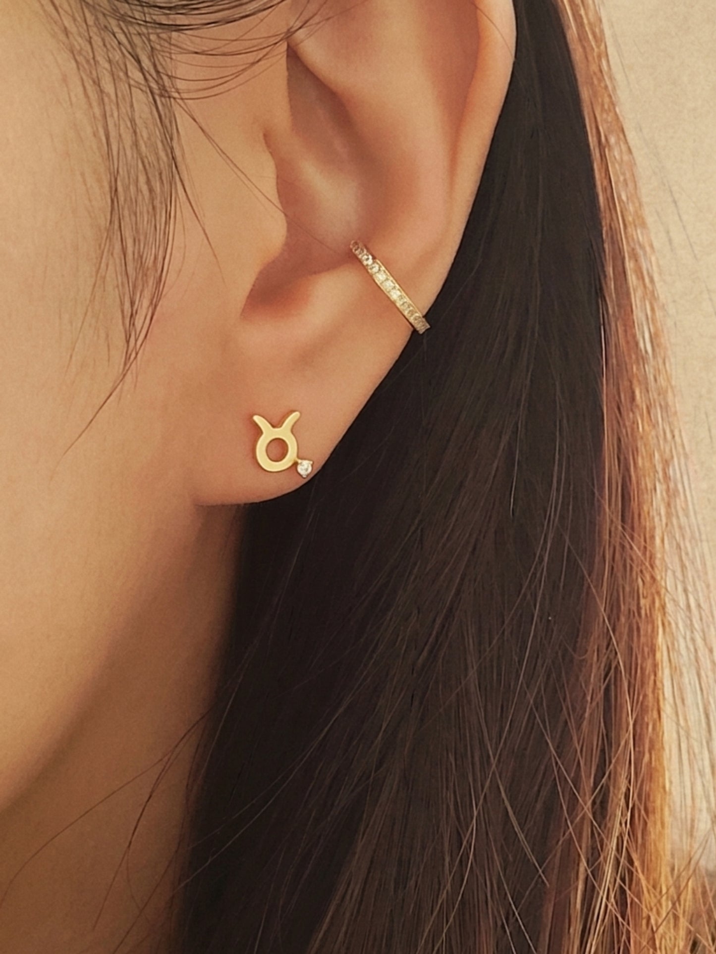 Starry Zodiac Sign Earrings · Taurus