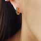 Emerald Green Enamel Hoop Earrings