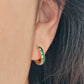 Emerald Green Enamel Hoop Earrings