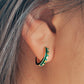 Emerald Green Enamel Hoop Earrings