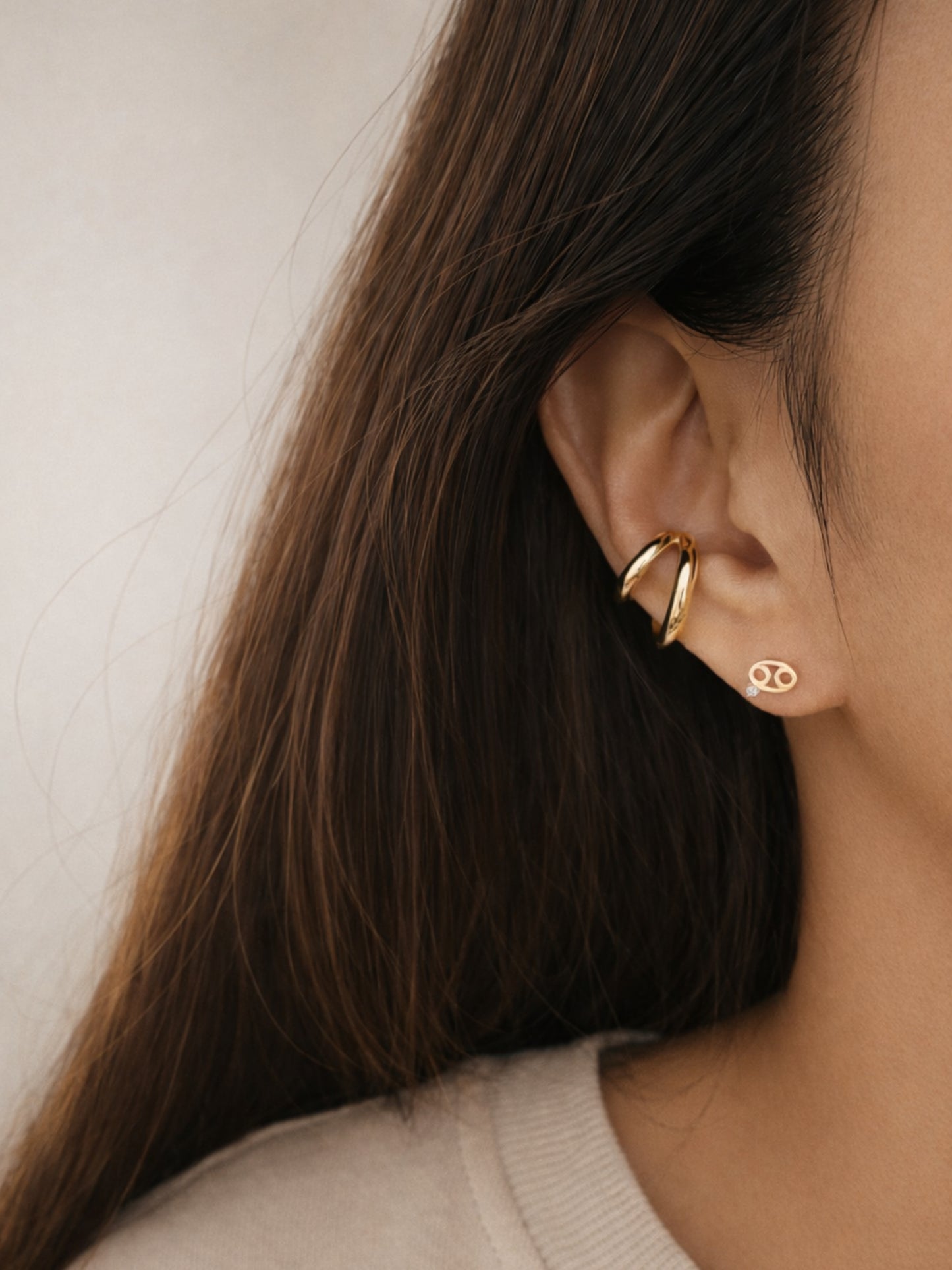 Starry Zodiac Sign Earrings · Cancer