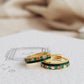 Emerald Green Enamel Hoop Earrings
