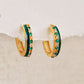 Emerald Green Enamel Hoop Earrings