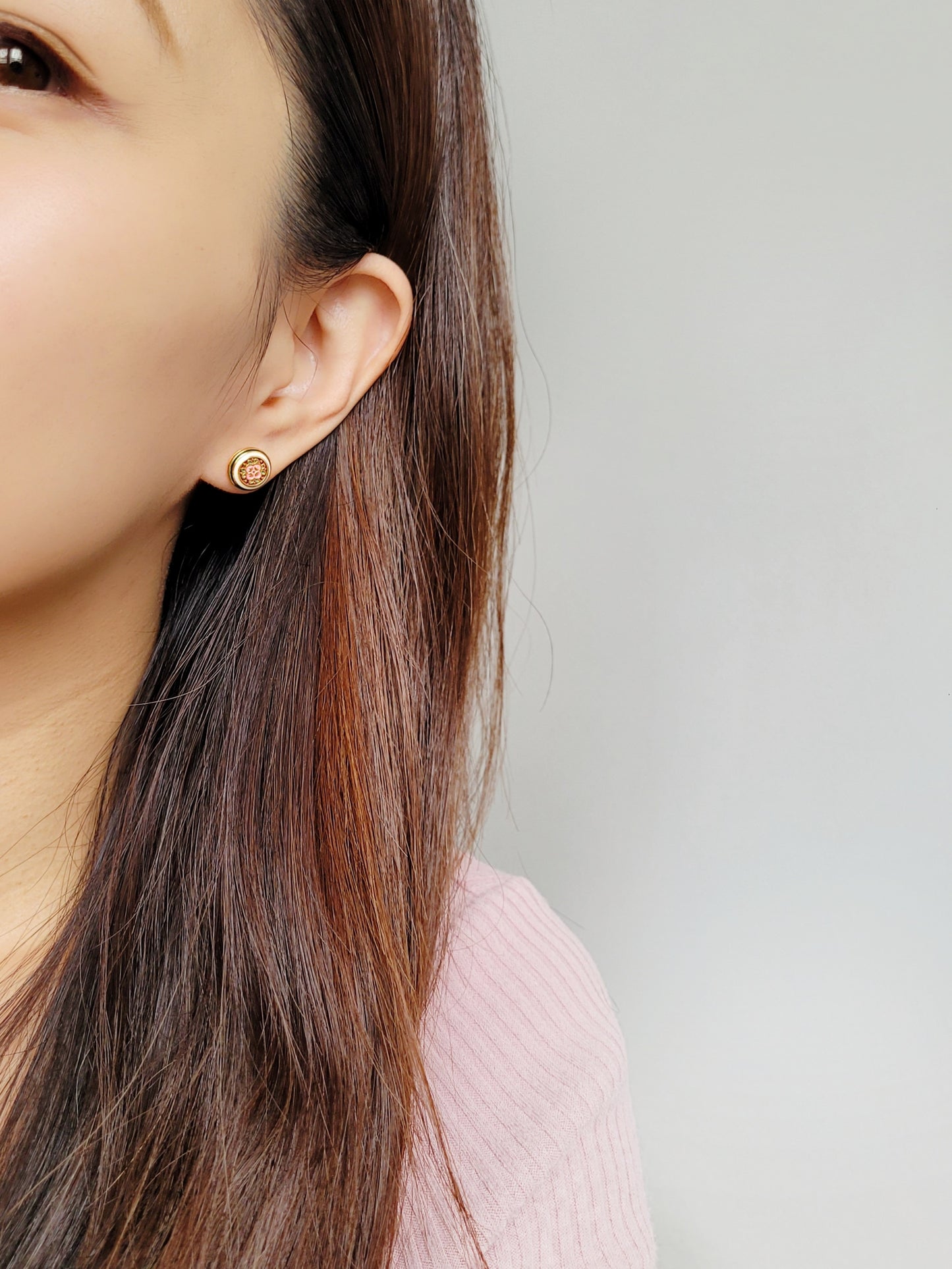 enamel flower earring