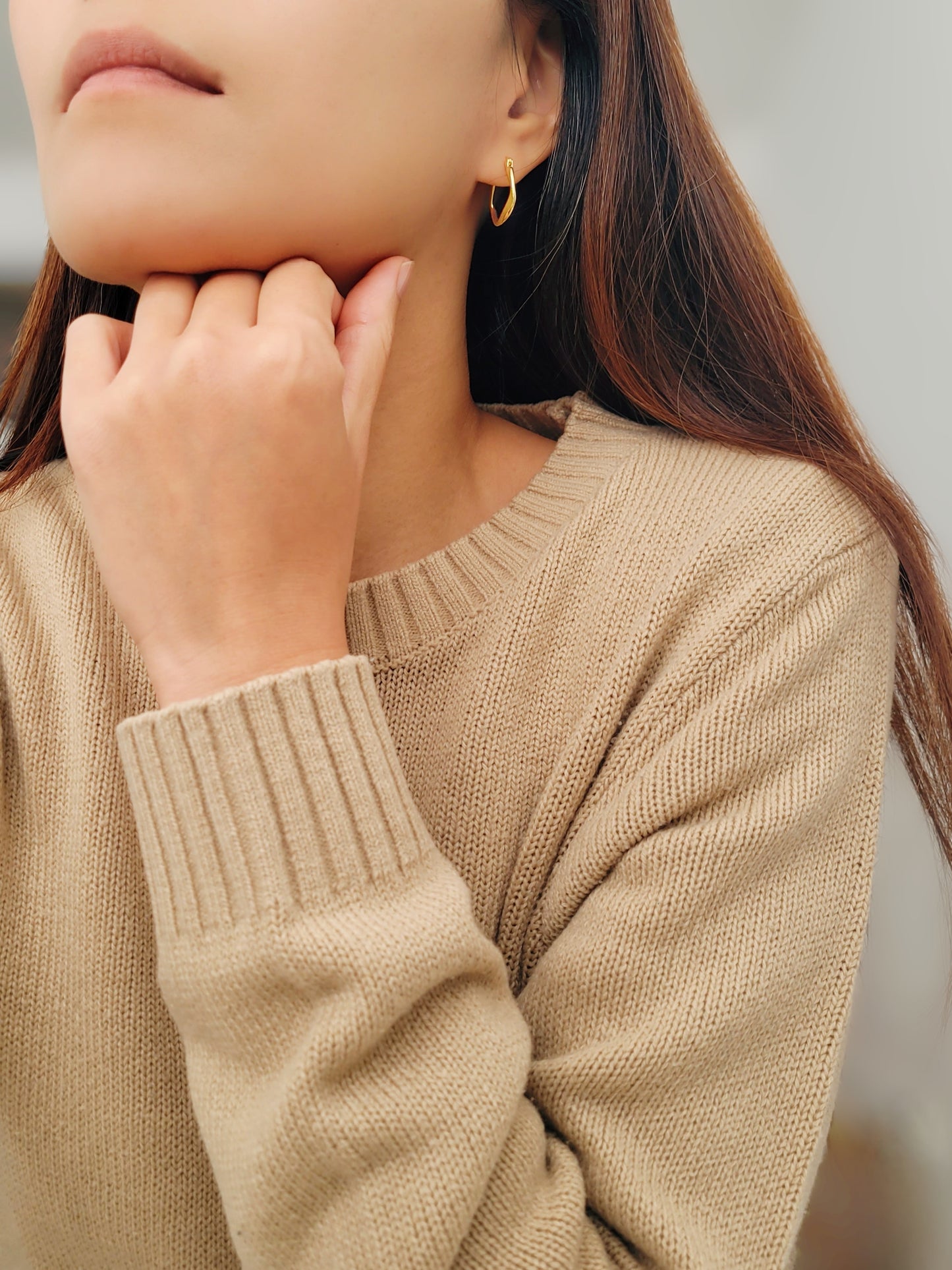 Freeform Gold Hoop Earrings