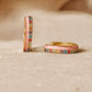Pink Enamel Rainbow Crystal Huggie Hoops