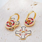 Navy Enamel Hoop Earrings