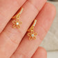 Dangly Flower Huggie Earrings