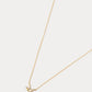 A dainty gold necklace with a pendant featuring a stylized Virgo zodiac constellation sign with sparkling zircons, crafted in gold plated sterling silver.