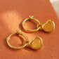 Dainty heart dangle earrings crafted in yellow quartz crystal gemstone and 18k gold vermeil. Perfect birthday gift for her.